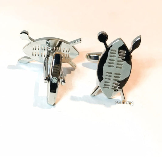 SILVER SHIELD CUFF LINKS